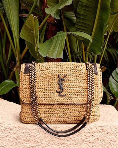 raffia ysl bag|YSL shoulder bag with chain.